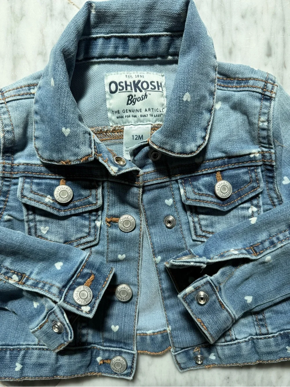 OshKosh B'gosh Light Blue Heart-Print Denim Jacket